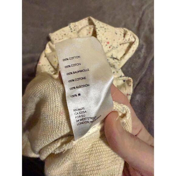NWOT Anthropologie Maeve Jamie Paint-Speckled Sweatshirt Size Small Cream Boho - Picture 7 of 11